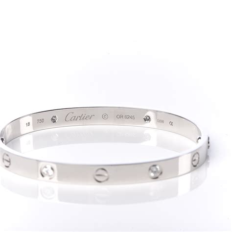 cartier 18k white gold love bracelet|cartier love bracelet real gold.